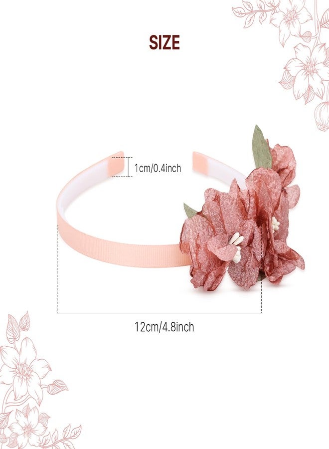 Dizila 5 Pieces Plastic Flower Headbands Floral Hair Bands Hoops Accessories for Toddlers Girls Kids Teens - Image 2